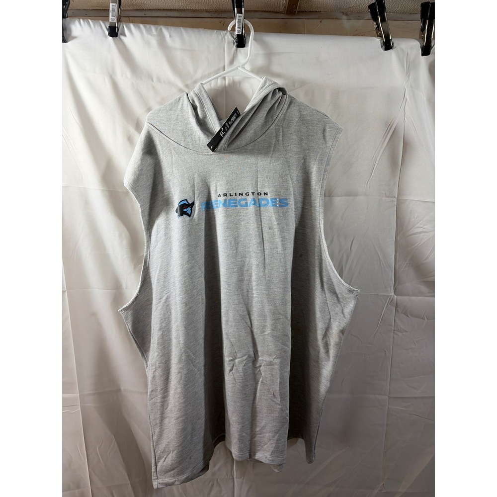 XFL Arlington Renegades Sleeveless Hoodie Mens 3XL Heather Grey NWT XFL02-ARL